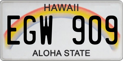 HI license plate EGW909