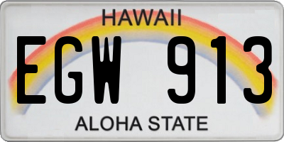 HI license plate EGW913
