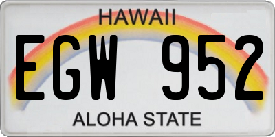 HI license plate EGW952