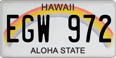 HI license plate EGW972