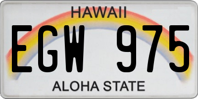 HI license plate EGW975