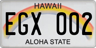 HI license plate EGX002
