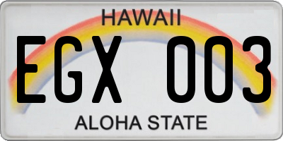 HI license plate EGX003