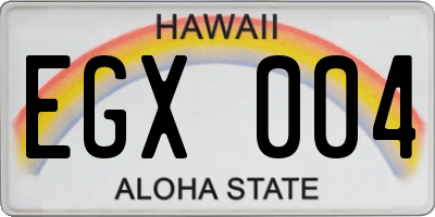 HI license plate EGX004