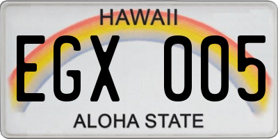 HI license plate EGX005