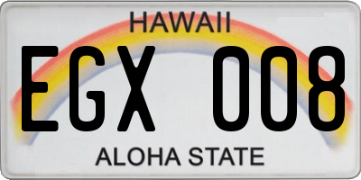 HI license plate EGX008