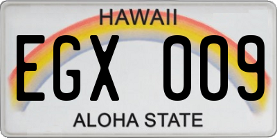 HI license plate EGX009