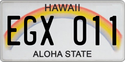 HI license plate EGX011