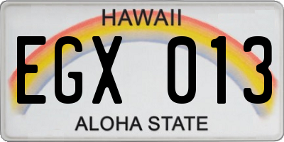 HI license plate EGX013