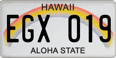 HI license plate EGX019
