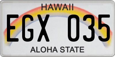 HI license plate EGX035