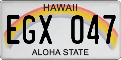 HI license plate EGX047