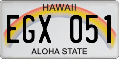 HI license plate EGX051