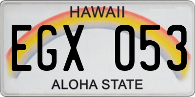 HI license plate EGX053