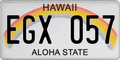 HI license plate EGX057