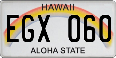 HI license plate EGX060