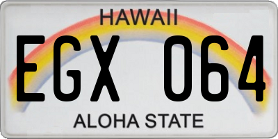 HI license plate EGX064