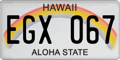 HI license plate EGX067