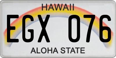 HI license plate EGX076