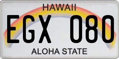 HI license plate EGX080