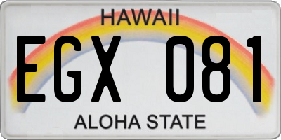 HI license plate EGX081