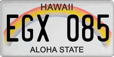 HI license plate EGX085