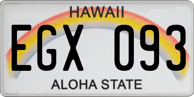 HI license plate EGX093