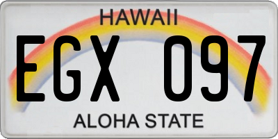 HI license plate EGX097