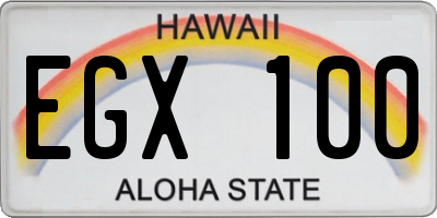 HI license plate EGX100