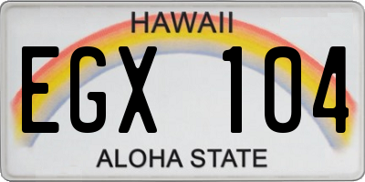HI license plate EGX104