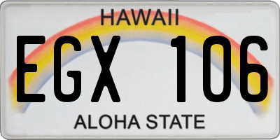 HI license plate EGX106