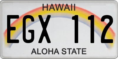 HI license plate EGX112