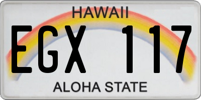 HI license plate EGX117