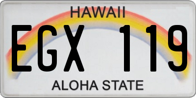 HI license plate EGX119