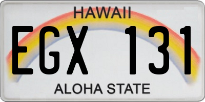 HI license plate EGX131