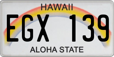 HI license plate EGX139