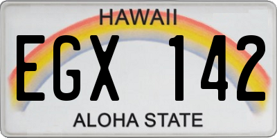 HI license plate EGX142