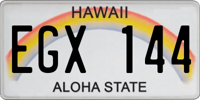 HI license plate EGX144