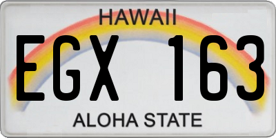 HI license plate EGX163