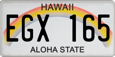 HI license plate EGX165