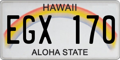 HI license plate EGX170