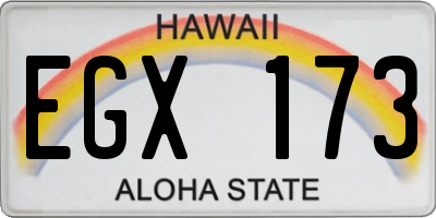 HI license plate EGX173