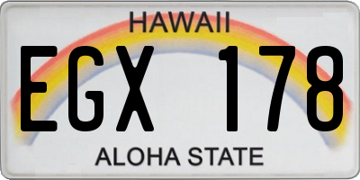 HI license plate EGX178