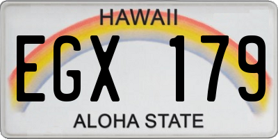 HI license plate EGX179