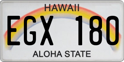 HI license plate EGX180