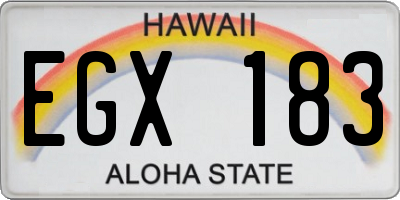 HI license plate EGX183