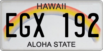 HI license plate EGX192