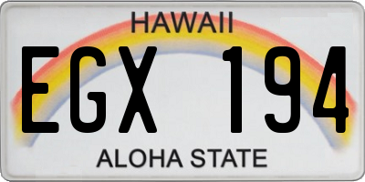 HI license plate EGX194