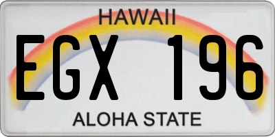 HI license plate EGX196