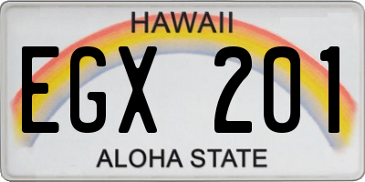 HI license plate EGX201